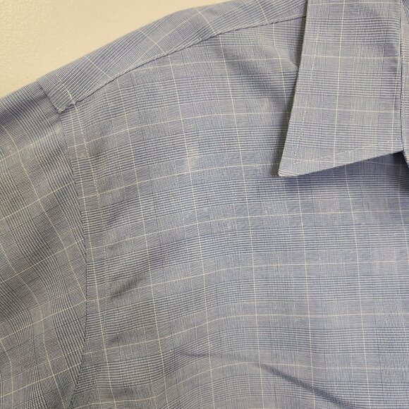 Mens Brooks Brothers Blue & White Checkered Button-Down Shirt 17.5 - Picture 7 of 9